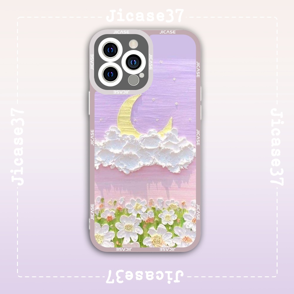 Ốp lưng iphone Cute Case Tranh Sơn Dầu Hoa Cúc Daisy Flower Tặng Kèm Phụ Kiện Túi Xách MK Hình Cute Case