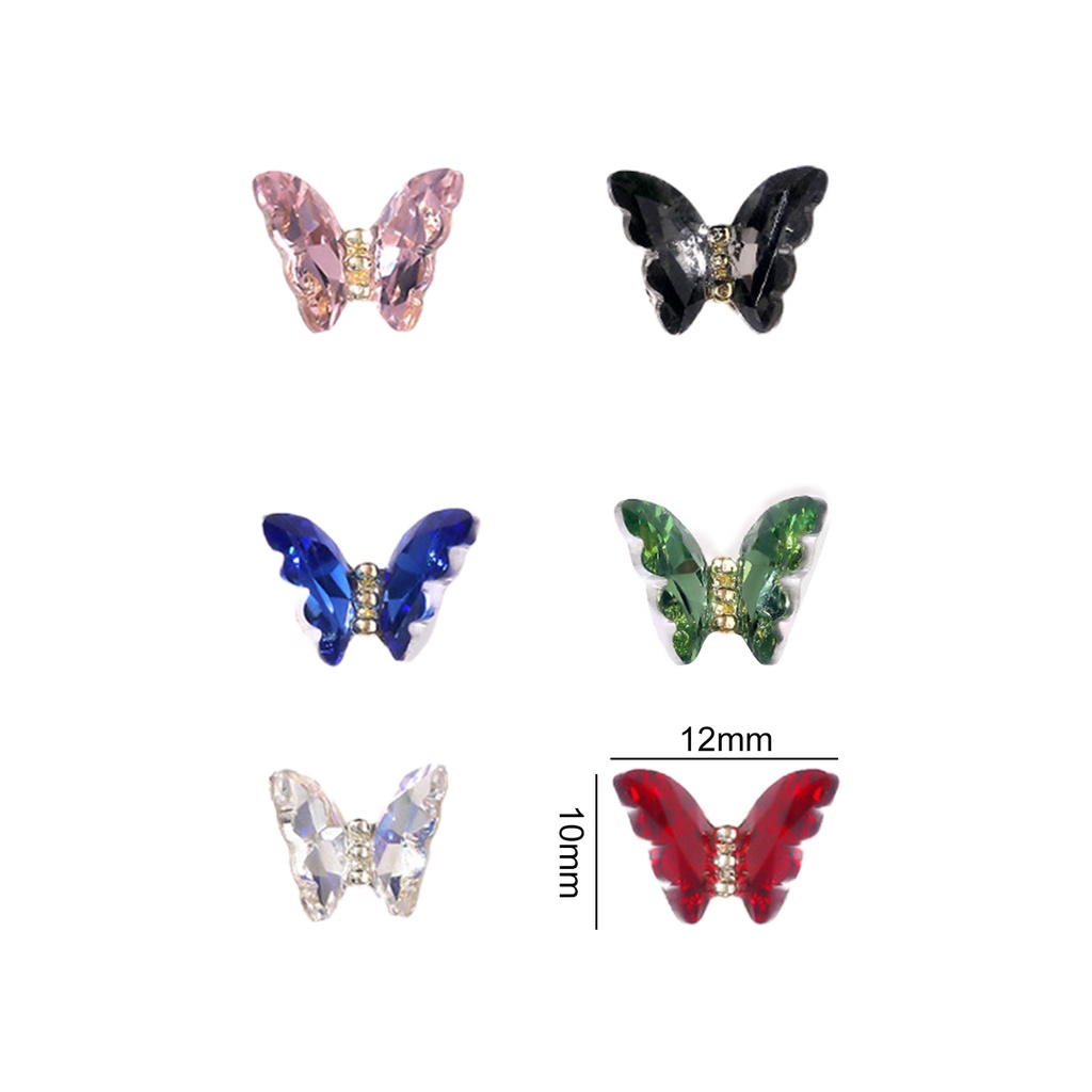 Set 10 Móng Tay Giả Pha Lê Ba Chiều Không Phai Màu Trang Trí Nghệ Thuật Cho Salon