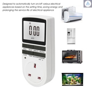 Digital Timer Switch Socket Digital Electronic Timer Switch LCD Display Plug-in Programmable Time Switch Energy Saving Intelligent Electronic Timing Socket