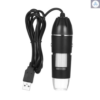 Digital Zoom Microscope USB Handheld & Desktop Magnifier 0.3MP Camera 8-LED Light Magnifying Glass 1000X Magnification for Windows/Mac System with Stand