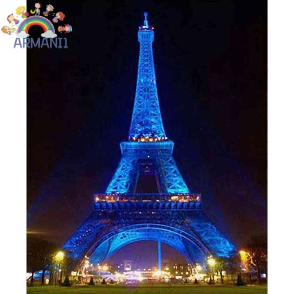 Tranh Đính Đá Kim Cương Toàn Bộ 5D Diy Hình Vẽ Tháp Eiffel