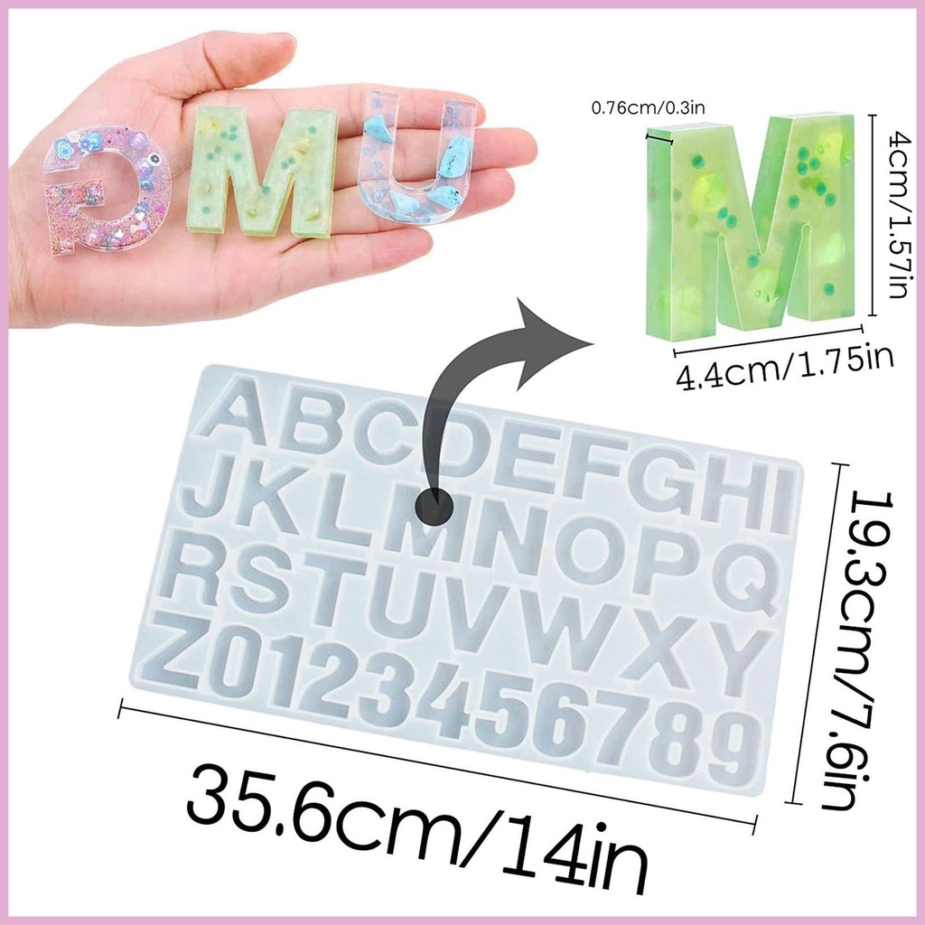 Khuôn Làm Móc Khóa Resin Epoxy Resin In Chữ Cái Sáng Tạo