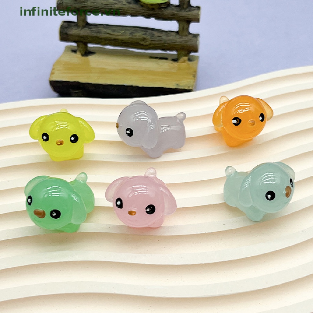 Set 2 Chú Chó Nhựa Resin Dạ Quang Trang Trí Xe Hơi