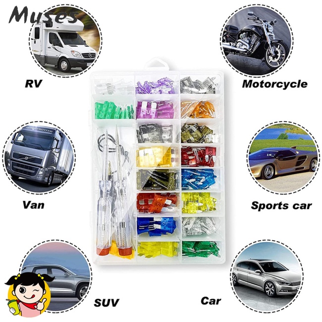 Set 306 Cầu Chì Kích Thước Nhỏ / Vừa Kèm Dụng Cụ Kiểm Tra Mạch Điện Chuyên Dụng Cho Xe Hơi