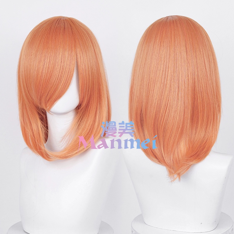 Girls Long Bangs Cosplay Wig 40cm Long Universal Straight Multicolor Wigs Modeling Practice Hand Hair Heat Resistant Synthetic Wigs