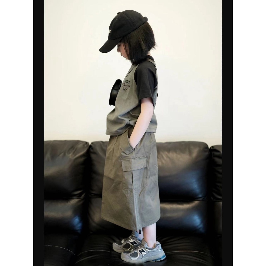 Bộ Áo Thun + Chân Váy Cotton Màu Sắc Thời Trang Cho Bé Gái