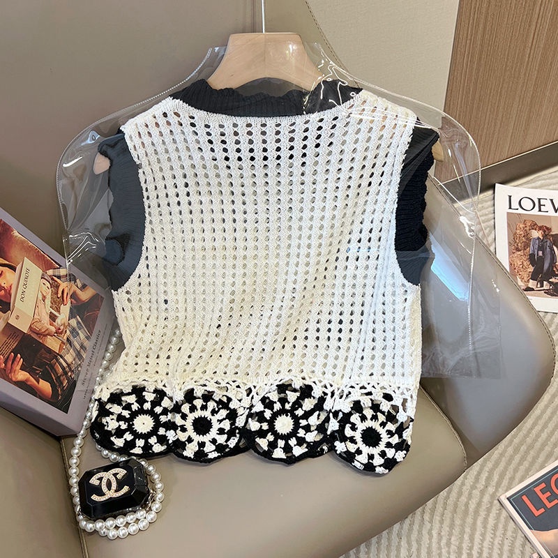 Áo Dệt Kim Sát Nách Thêu Hoa Hồng Thời Trang Mùa Hè 2022 Cho Nữ