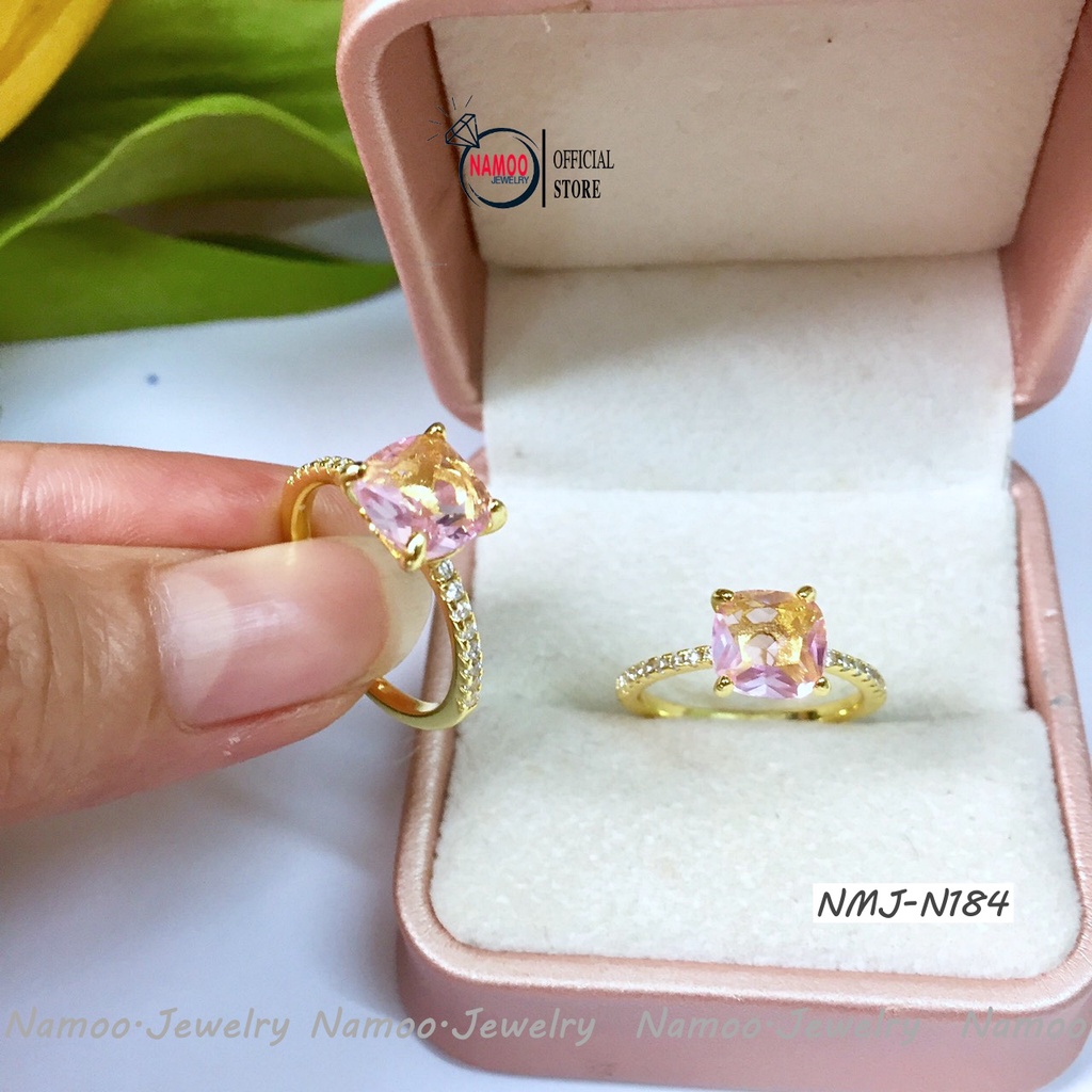 Nhẫn Nữ Đính Đá Hồng NMJ N184 Cực Xinh Cho Nàng