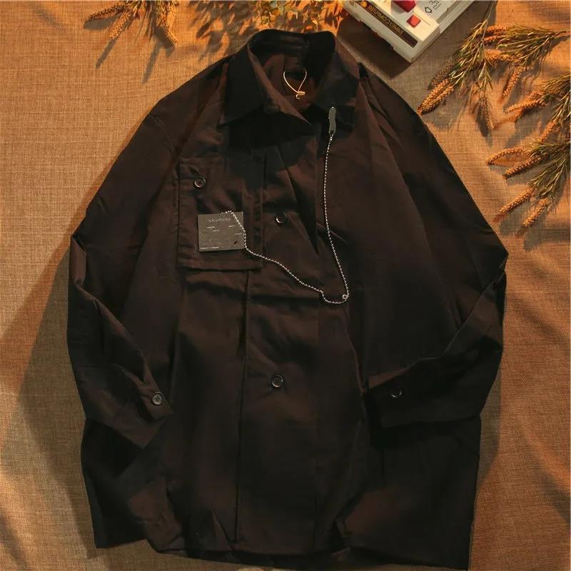 Áo Sơ Mi Dài Tay Dáng Rộng Thời Trang Mùa Xuân Thu Cao Cấp Dành Cho Nam