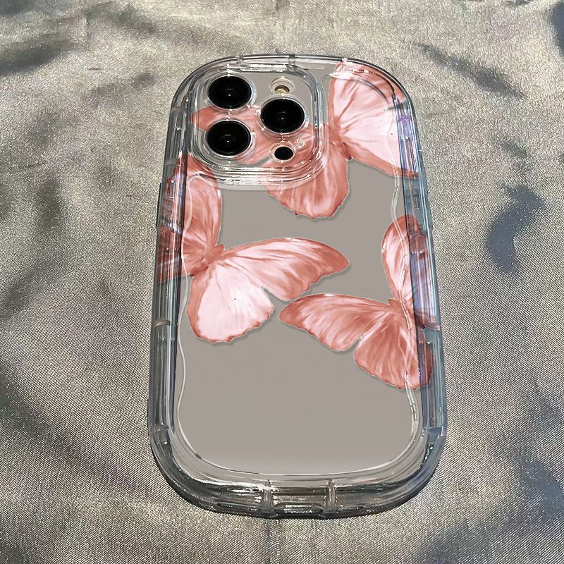 ✅Ốp Điện Thoại Mềm Trong Suốt Chống Sốc In Hình Bướm Hồng Cho Iphone 11 8P Xs13Iphone1412 / promax 7 xr