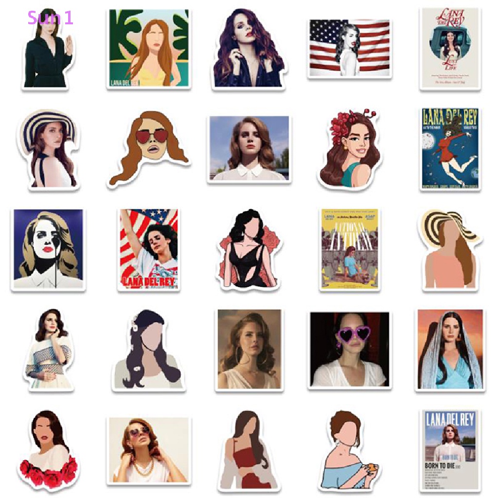 Set 50 Sticker Ca Sĩ Lana Del Rey Graffiti Dán Trang Trí Ván Trượt