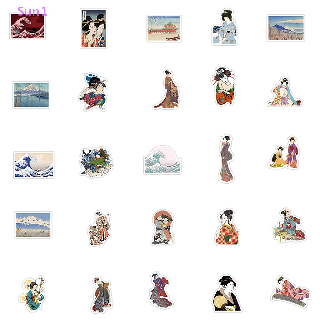 Set 50 Nhãn Dán Sun1 > Nhật Ký / Điện Thoại / Ván Trượt Trang Trí Diy