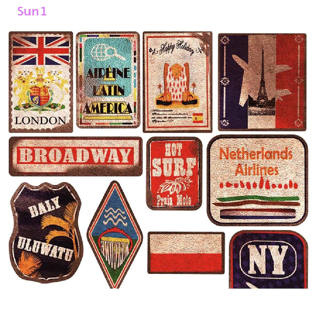 Set 36 Sticker Chống Thấm Nước Phong Cách Retro Dùng Để Trang Trí Ván Trượt