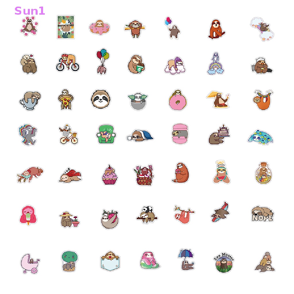 Bộ 100 Miếng Dán Chống Nắng Sun1 > 100 Hình Động Vật Dễ Thương Trang Trí Bình Nước / Ván Trượt / Xe Đạp DIY