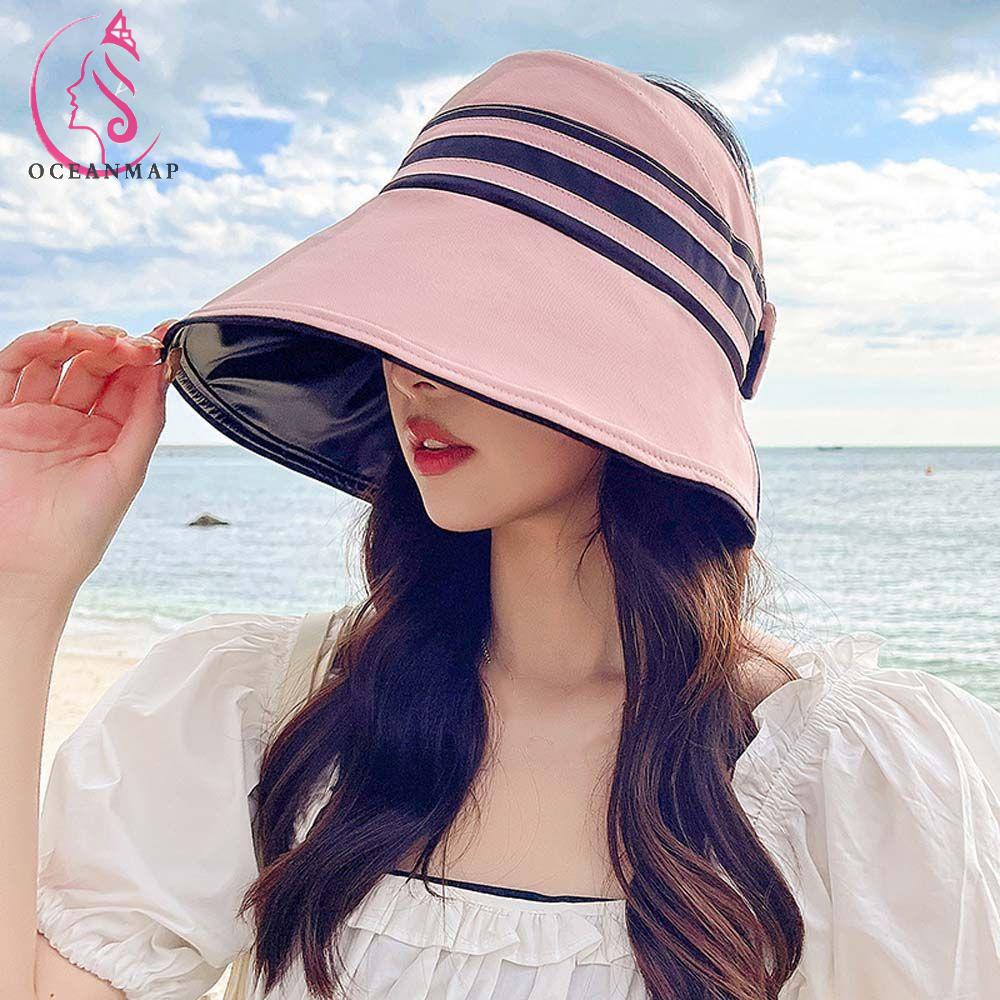 Nón Vành Rộng Hở Chóp Có Thể Gấp Gọn Chống Tia UV Nhiều Màu Sắc Thời Trang Cho Nữ