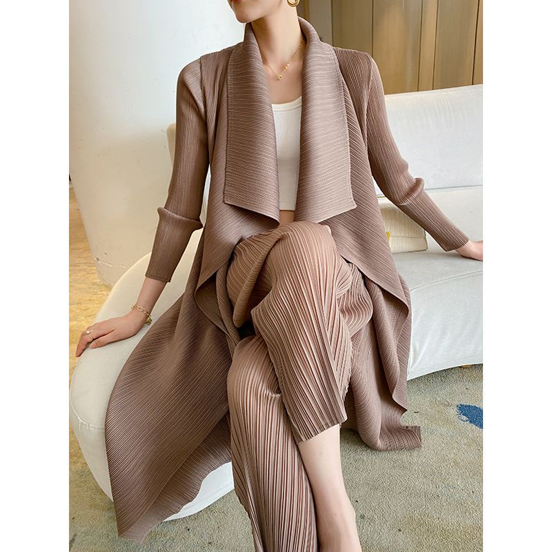 Miyake Áo Khoác cardigan Chống Nắng Phong Cách Phương Tây Thời Trang Mùa Thu 2023