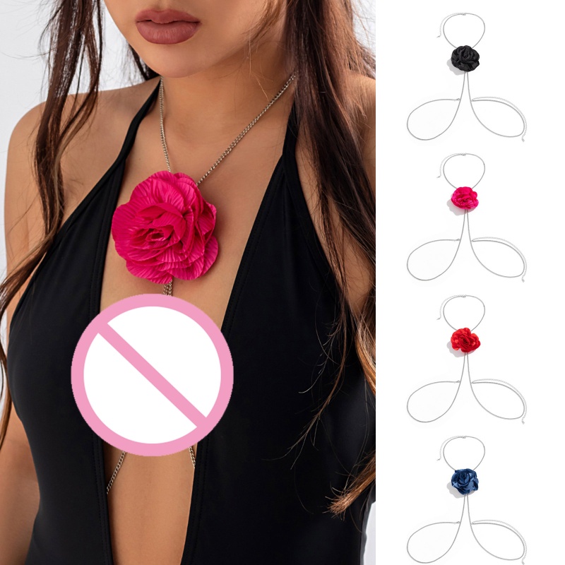 Dây Xích Đeo Cơ Thể Gắn Hoa Vải Chất Liệu Sắt Thời Trang Đi Biển / Đám Cưới Cho Nữ