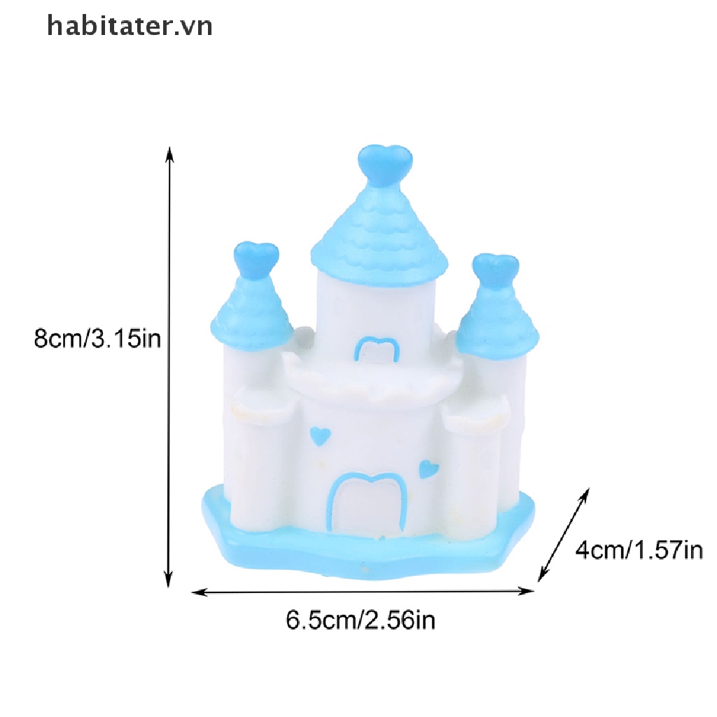 1 Topper Trang Trí Bánh Kem Hình Lâu Đài Hoàng Tử Công Chúa