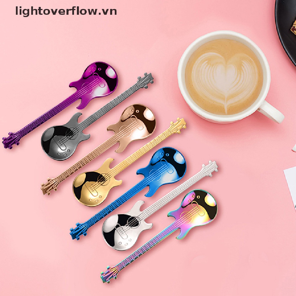 1 Muỗng Uống Cà Phê / Trà Bằng Thép Không Gỉ Hình Cây Đàn Ghi Ta