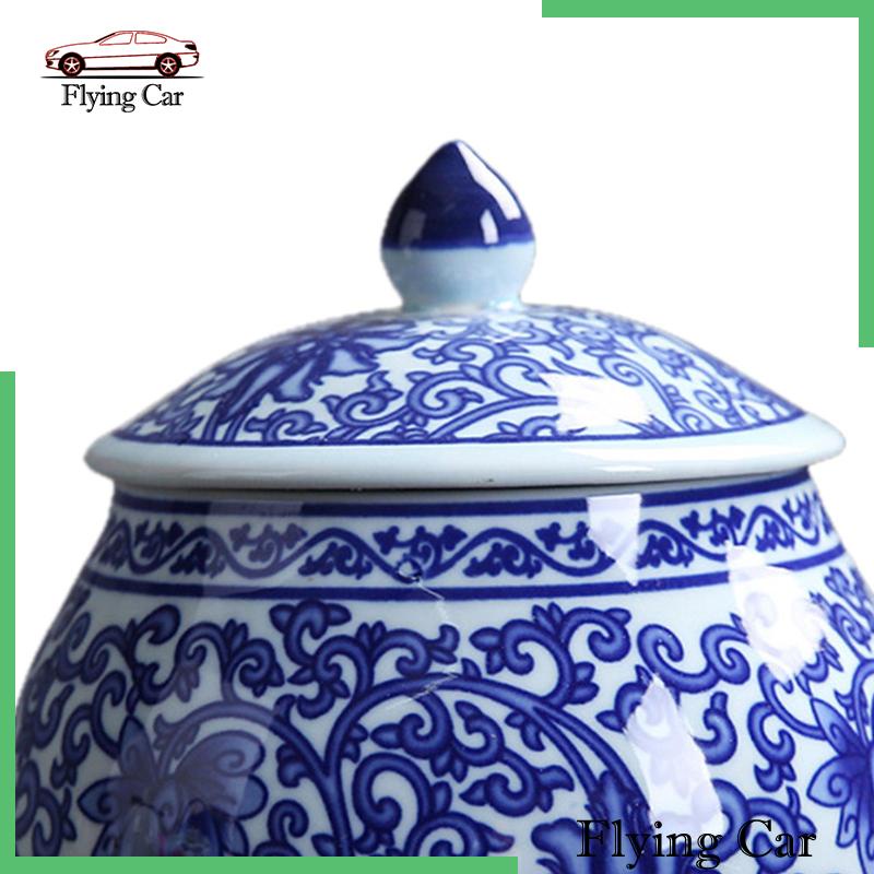 [Lzdjfmy2] Bình Hoa Gốm Sứ Trắng Xanh Lam Sắp Xếp Gọn Gàng Trang Trí Nội Thất