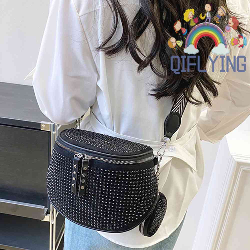 Túi Đeo Chéo Trước Ngực Đính Đá Thời Trang Dành Cho Nữ