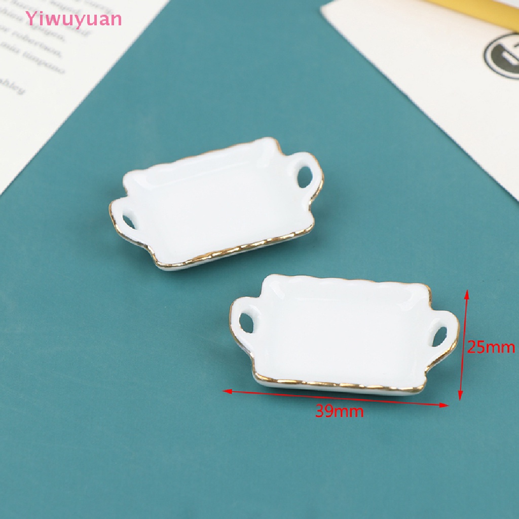 1 Đĩa Sứ Đựng Thức Ăn Đồ Ăn Cho Nhà Búp Bê Tỉ Lệ 1 / 12 Mới