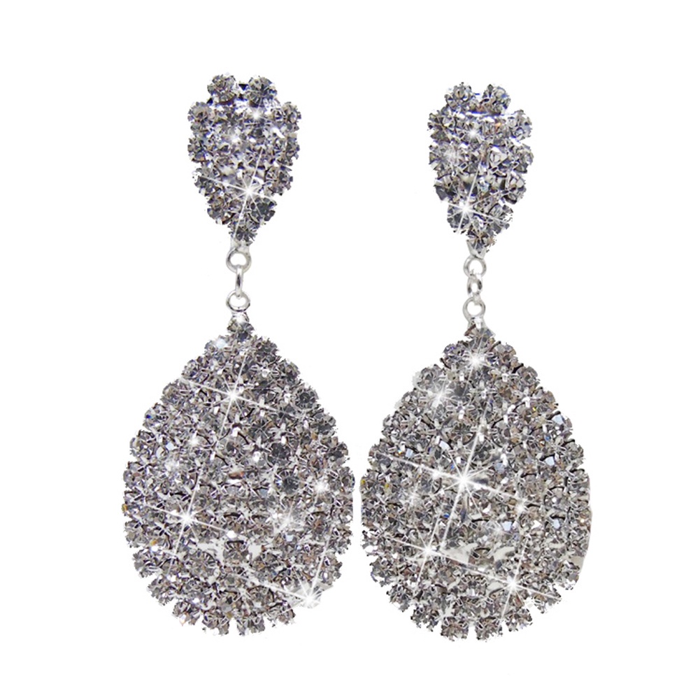 Bông Tai Hình Giọt Nước Đính Đá Thời Trang Dành Cho Nữ