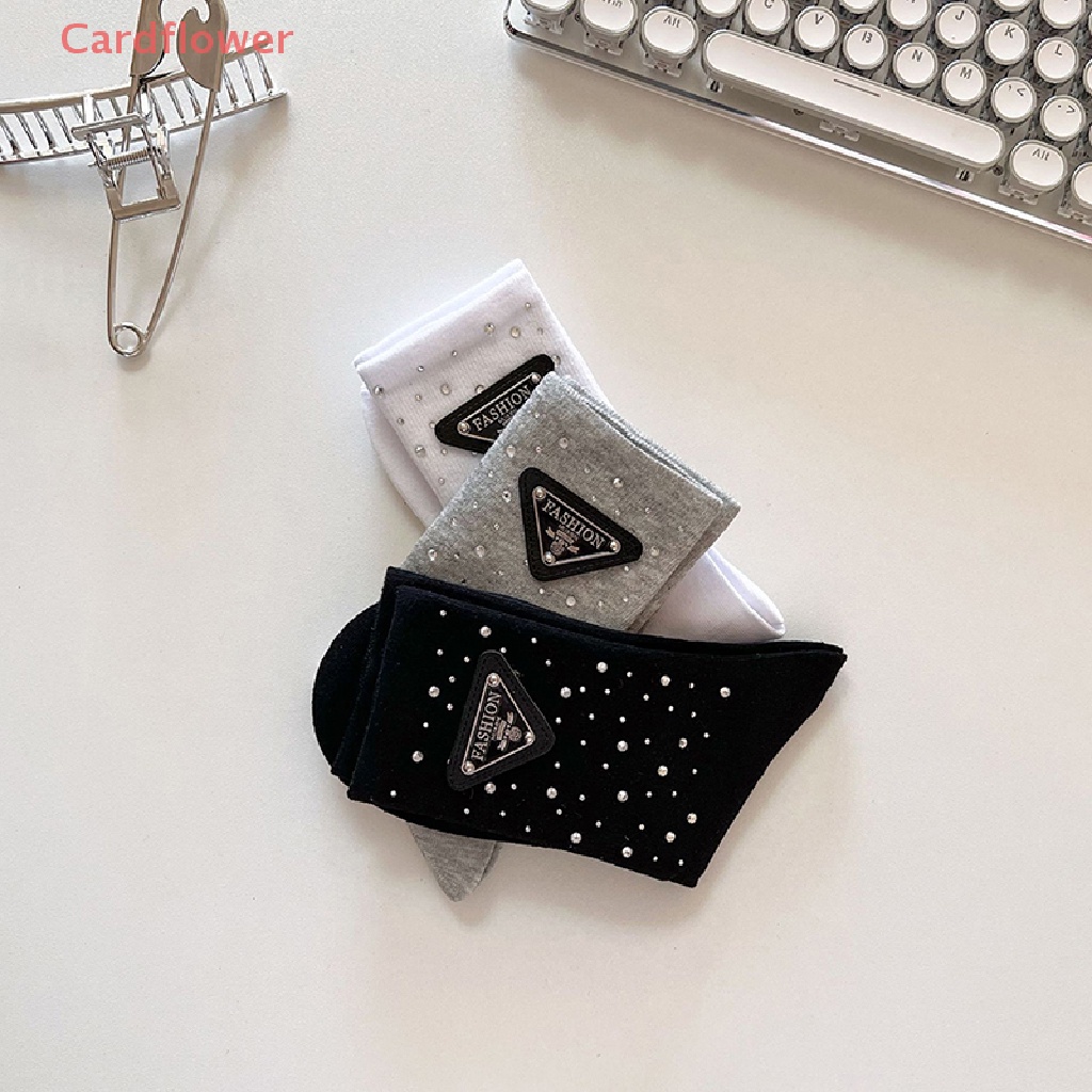 1 Đôi Vớ Cotton Nữ Họa Tiết Hình Tam Giác Thời Trang Mới