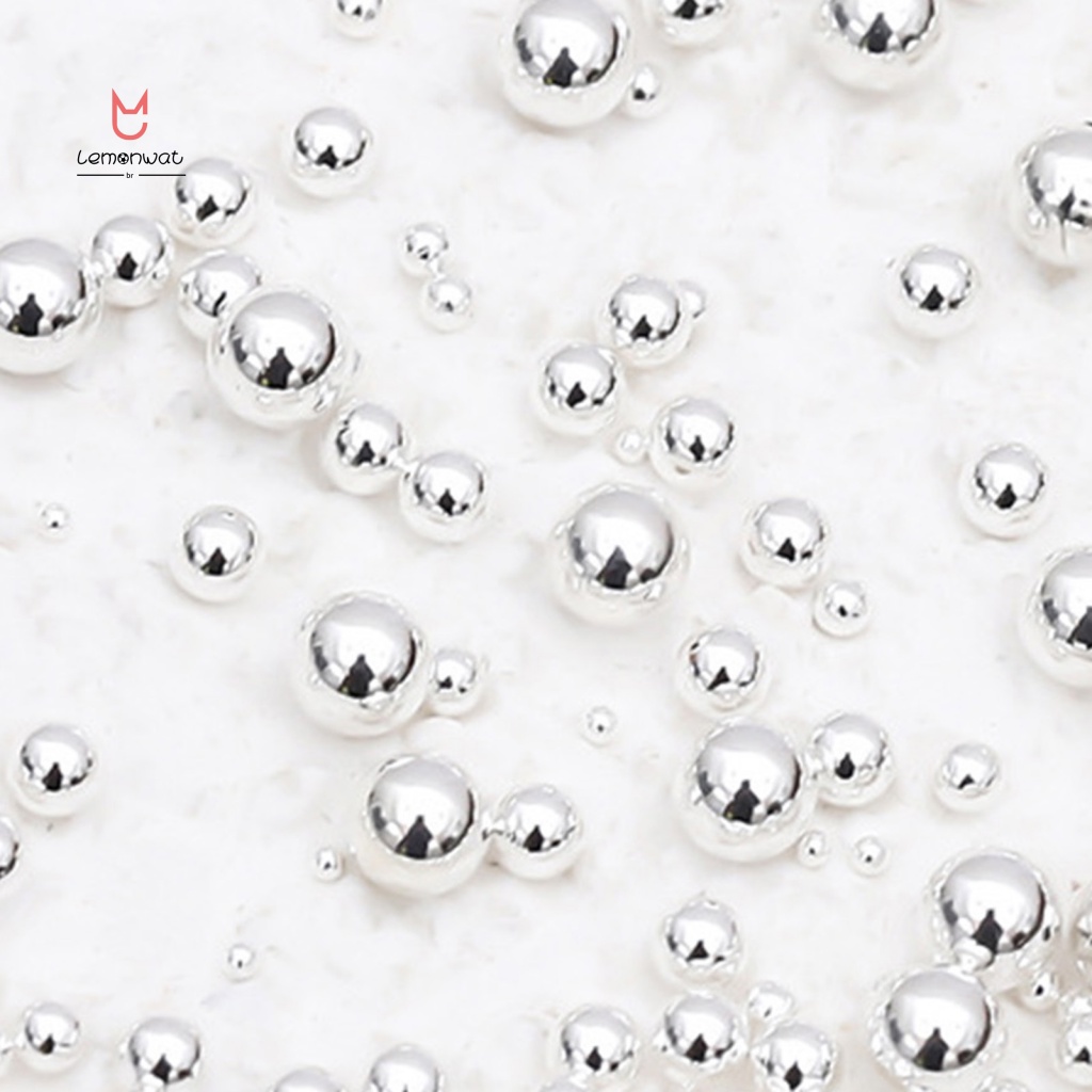 1 Hộp Hạt Đính Trang Trí Móng Tay Bằng Kim Loại Nhiều Kích Cỡ