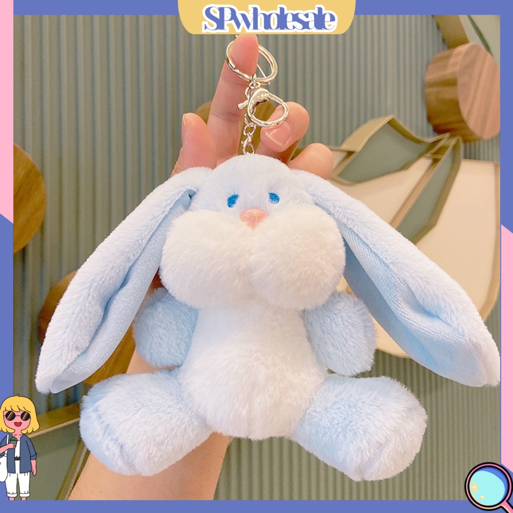 <SPwholesale> Móc Chìa Khóa Hình Thỏ Hoạt Hình Ba Chiều Nhồi Bông Mềm Mại Trang Trí Quà Tặng Trang Trí Xe Hơi