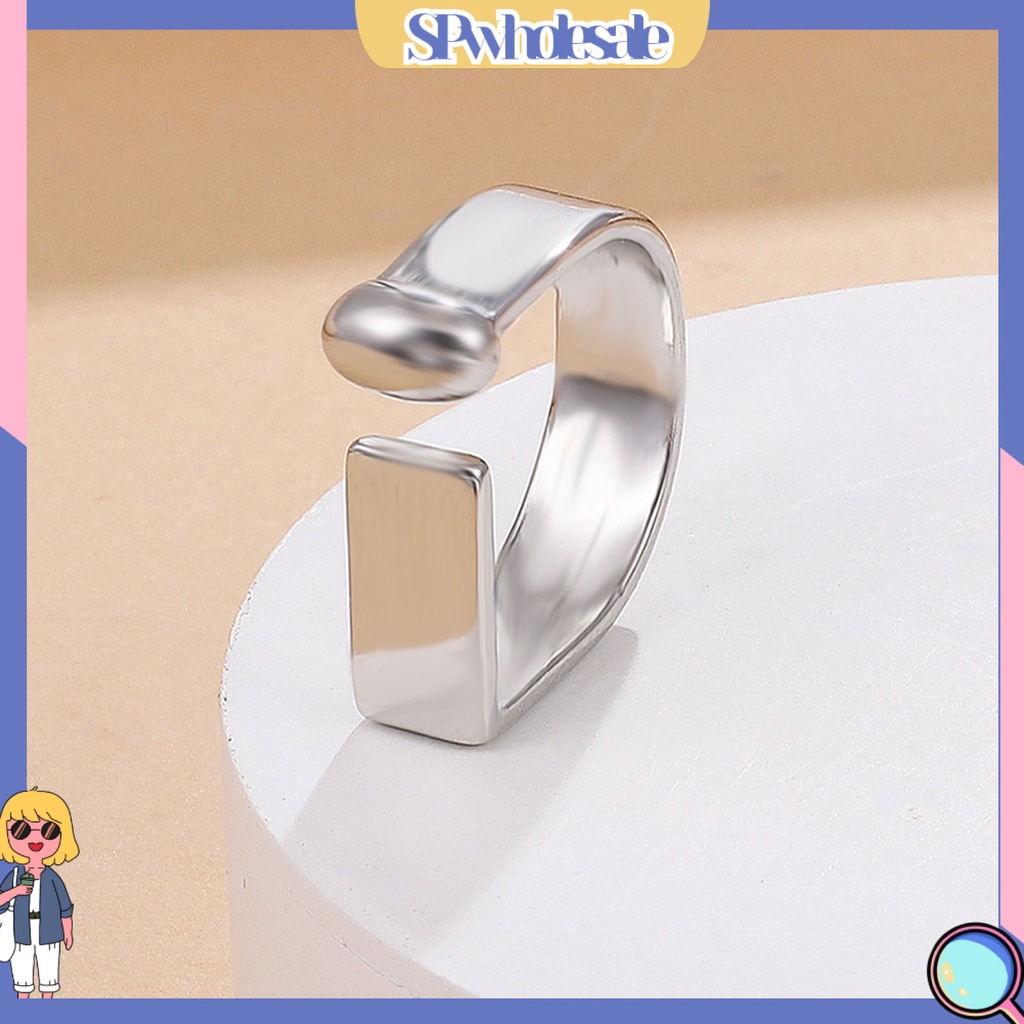 <SPwholesale> Nhẫn Hở Bản Rộng Bằng Hợp Kim Đơn Giản Cho Nam Và Nữ