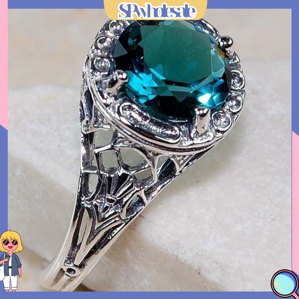 <SPwholesale> Nhẫn Khảm Đá Lớn Phong Cách Retro Vintage Cho Nữ