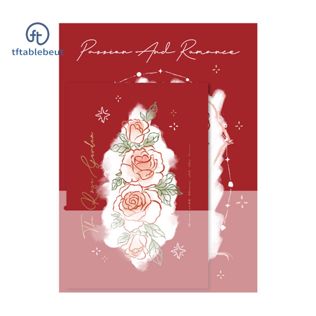 1 Bộ Phong Bì Bằng Giấy Không Phai In Họa Tiết Hoa &amp; Chữ Lãng Mạn Cho Nữ