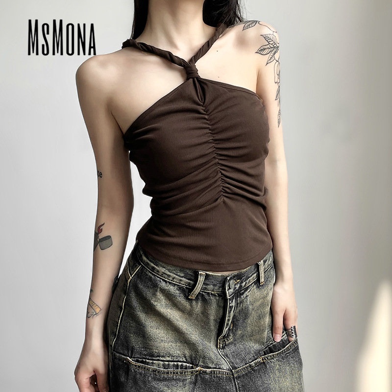 Áo Tank Top Hai Dây Màu Trơn Thời Trang 2023 Quyến Rũ Cho Nữ