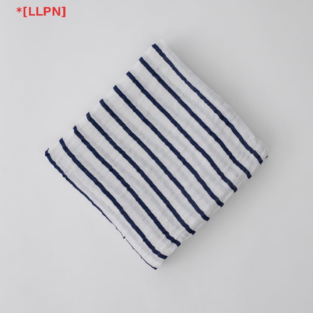 [loyaltysun] Chăn Quấn Em Bé Sơ Sinh Bằng Cotton Kẻ Sọc Hải Quân Muslin