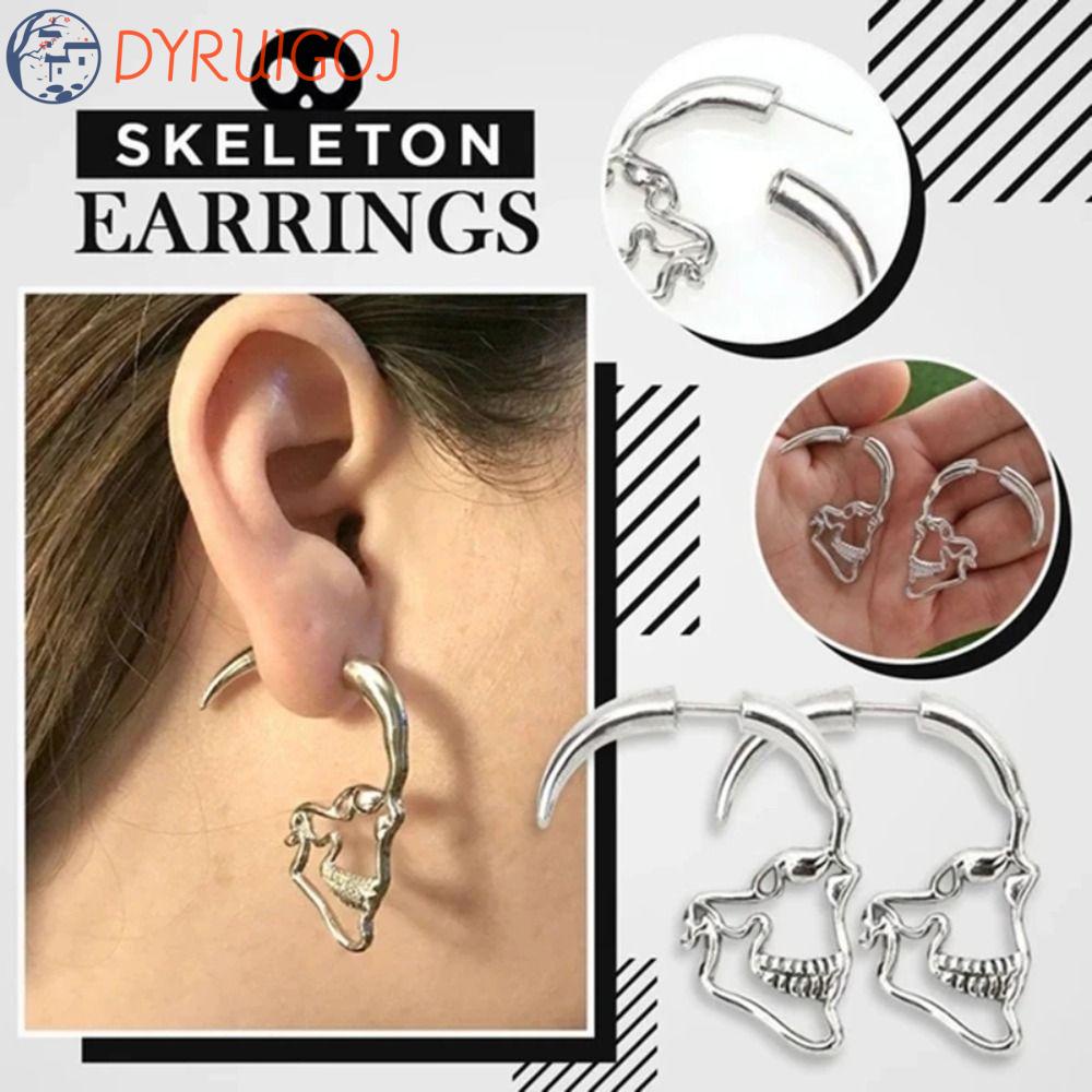 Khuyên Tai Hình Đầu Lâu Phong Cách Punk Thời Trang Cho Nữ