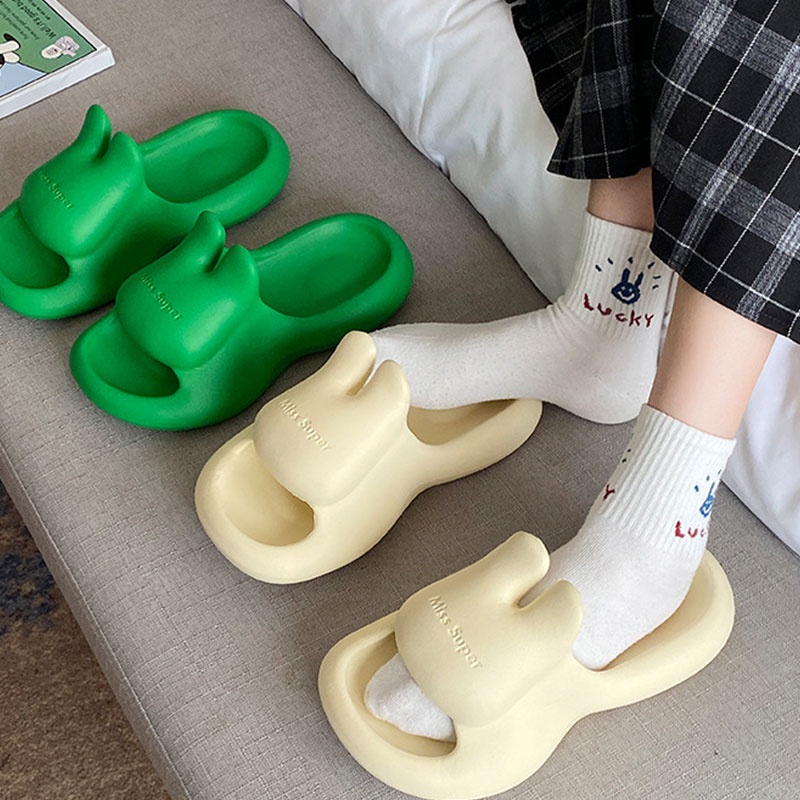 One more shoes⭐Dép Xỏ Ngón Đi Biển Đế Mềm Bằng EVA Hình Thỏ Dễ Thương Cho Nữ