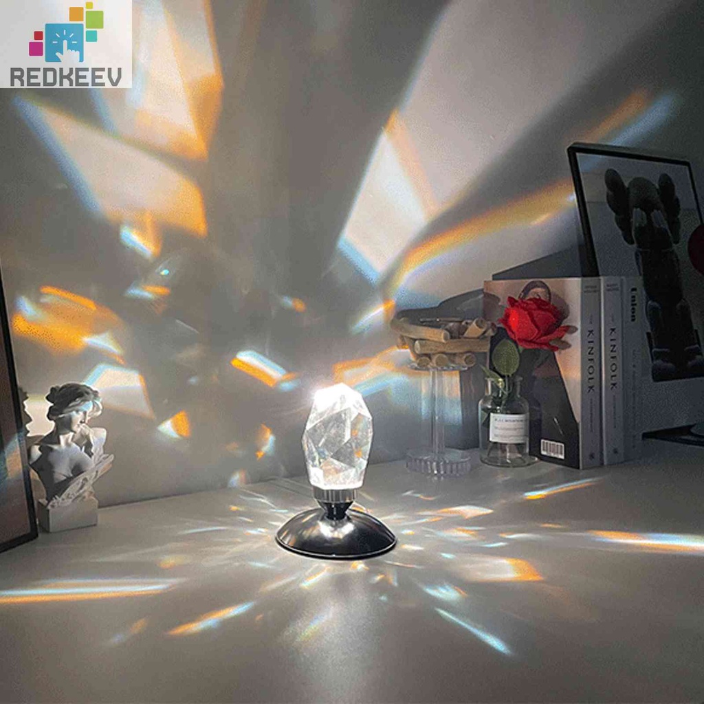 Đèn LED Chiếu Hình Kim Cương 3D Ánh Sáng Ban Đêm 3 / 16 Màu Để Bàn Trang Trí