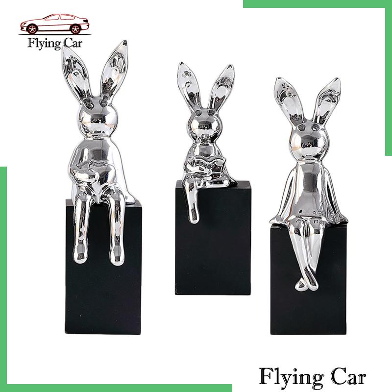 [Lzdjfmy2] 3 Tượng Thỏ Gia Đình Trang Trí Phòng Ngủ