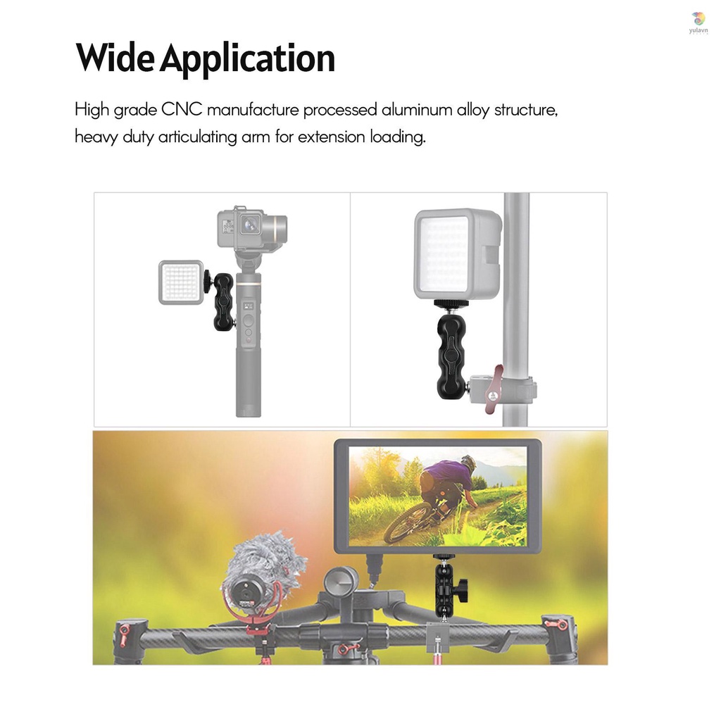 ANDOER Cánh Tay Ma Sát Cách Điện Tiêu Chuẩn Hai Đầu Ốc Vít 1 / 4-inch Cho Màn Hình Máy Ảnh Đèn LED / Micro