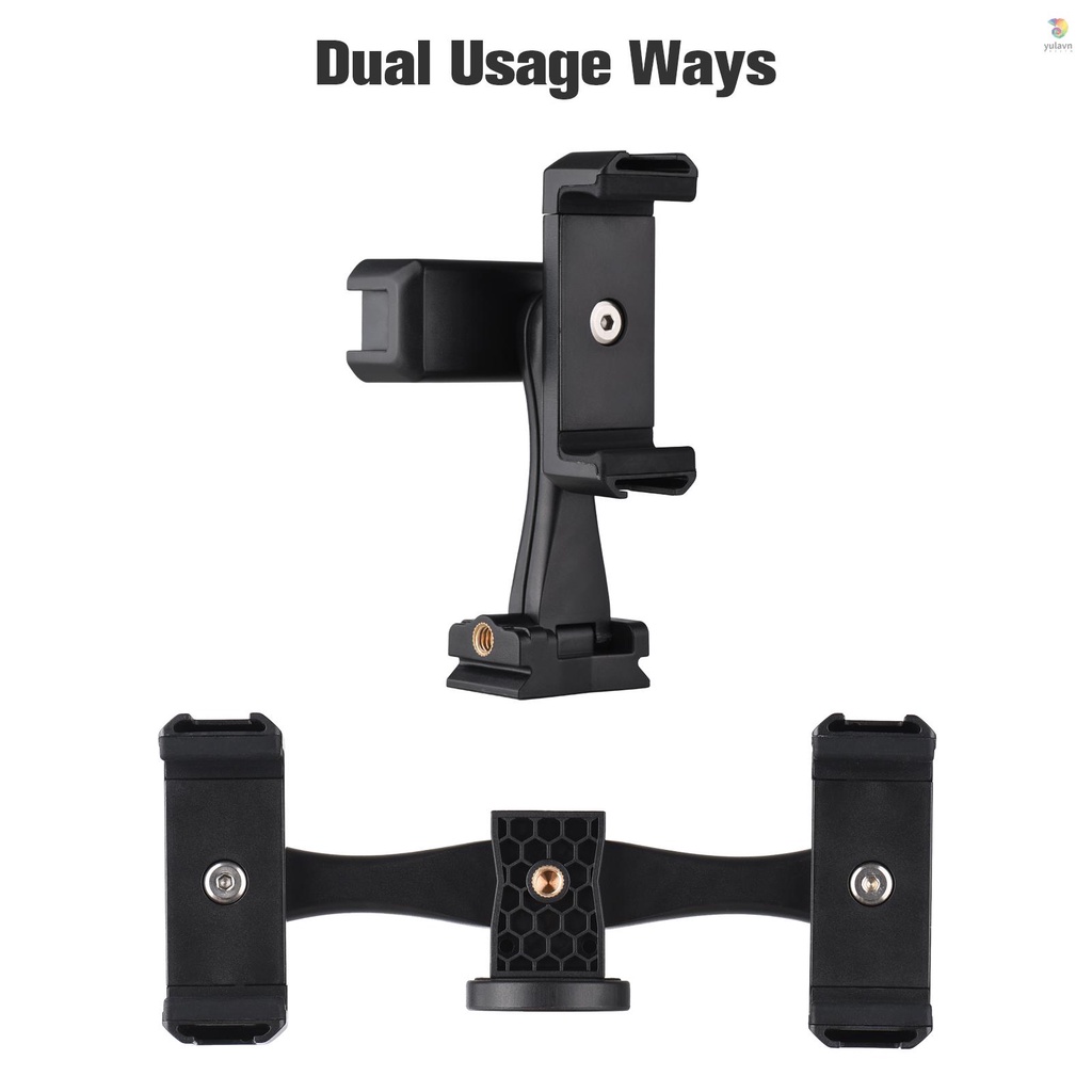 Bộ Giá Đỡ Ba Chân Đa Năng Andoer Kèm Giá Đỡ Điện Thoại Kép 4 Ngàm Lạnh + Tripod Để Bàn Cho Vlog Live Streaming Oline Vi