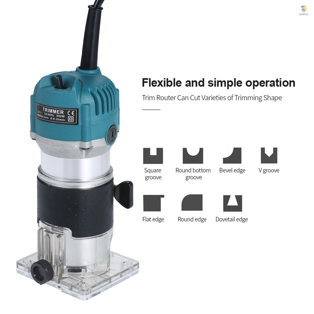 Bộ Định Tuyến Gỗ 220V 800W 30000r / Phút Với Đế Trong Suốt Bằng Nhôm Chuyên Dụng