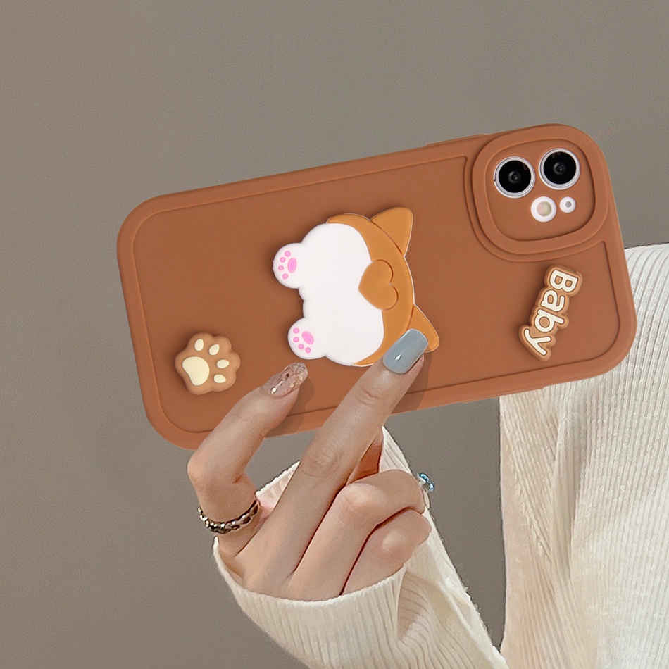 Ốp Điện Thoại Silicon Dẻo Hình Corgi 3D iPhone 11 12 13 14 Pro MAX Plus Mini X XR XS MAX 6 S 7 8 Plus SE 2020 11Pro 12pro 13Pro