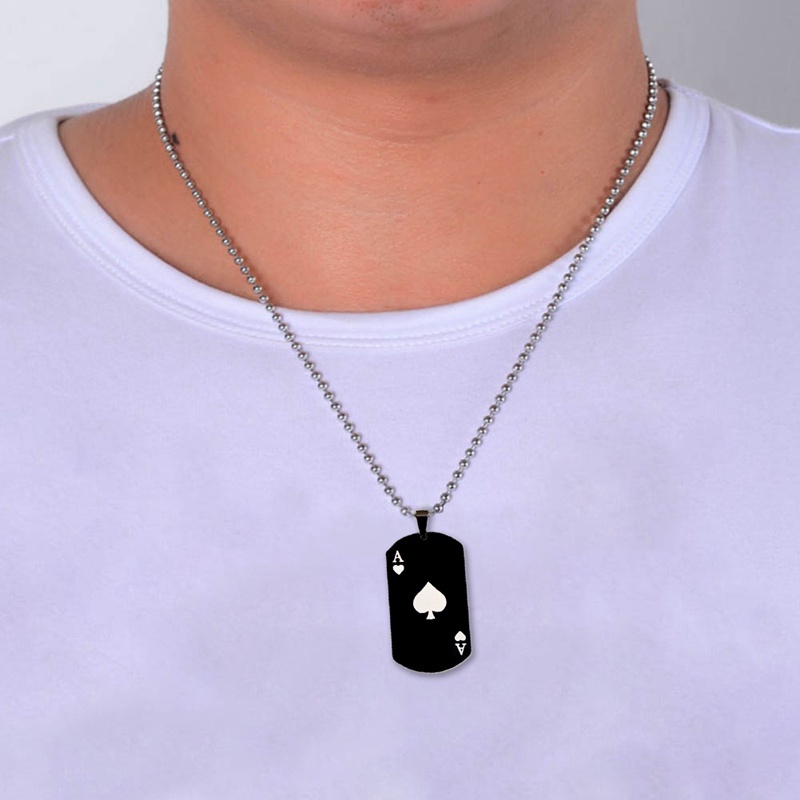 Vòng cổ Thép Không Gỉ Mặt Bài Poker Thời Trang Cho Cặp Đôi