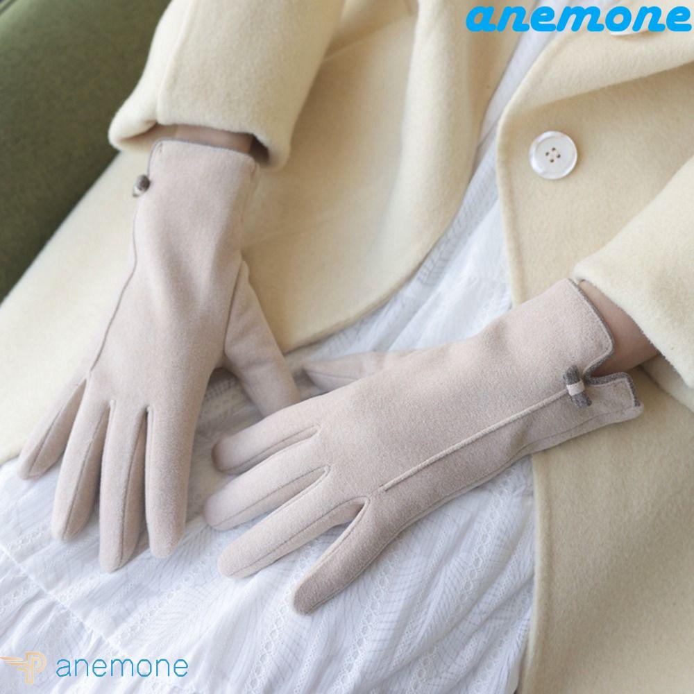 Đôi Găng Tay Len Nhung Mềm Đính Nơ Có Thể Sử Dụng Màn Hình Cảm Ứng Dành Cho Nữ