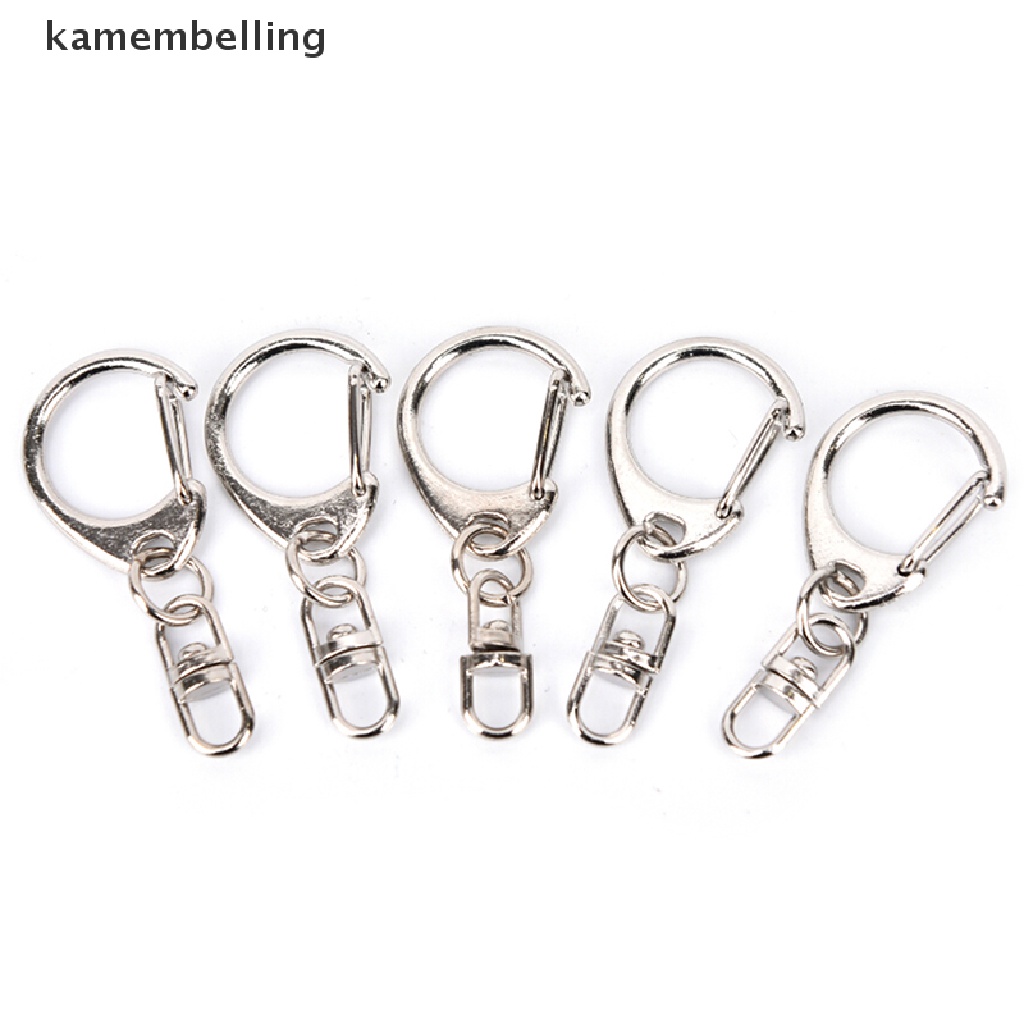 Set 10 Vòng Móc Khóa Ngắn Màu Bạc Bóng DIY