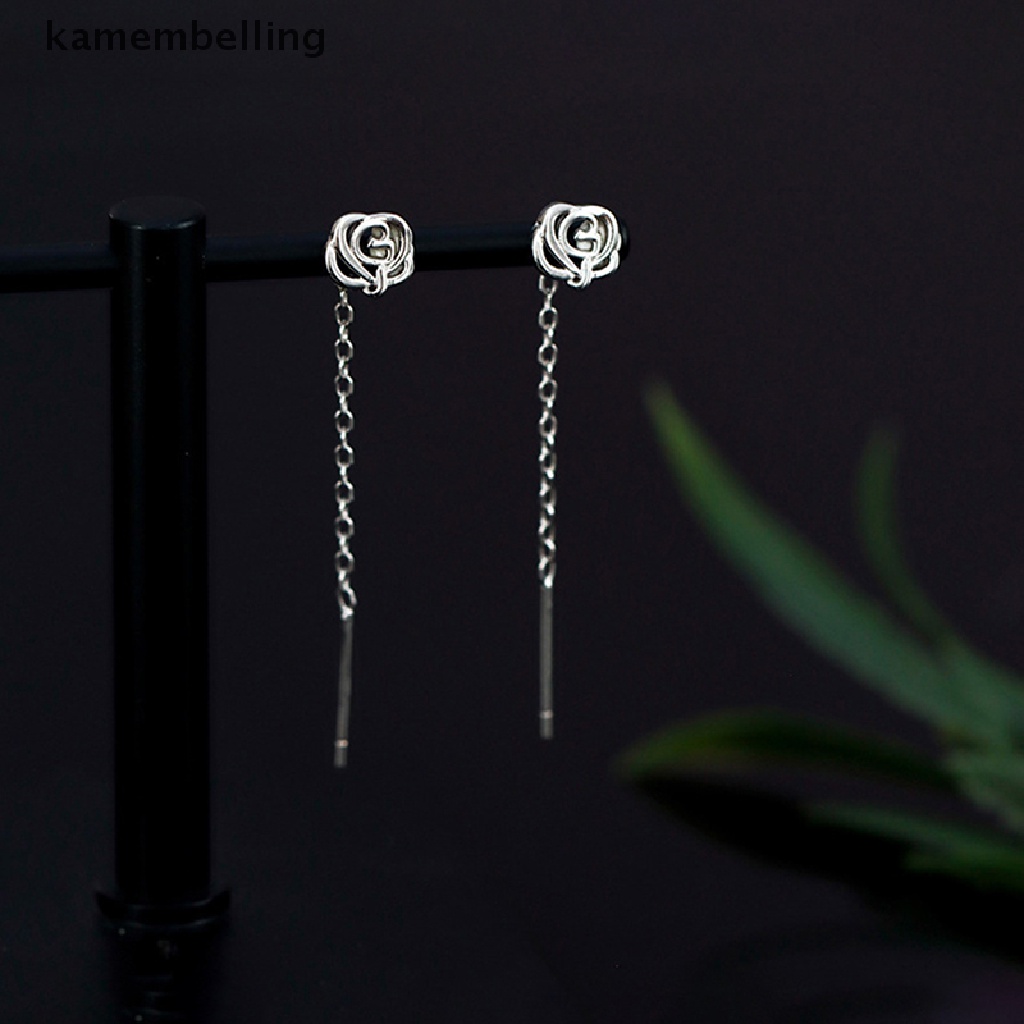 Đôi Khuyên Tai Tua Rua Ngắn Gắn Hoa Đơn Giản Thời Trang Cho Nữ