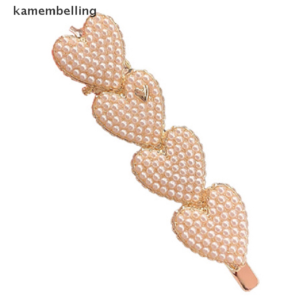 Kẹp Tóc Hình Trái Tim Đính Ngọc Trai Phong Cách Hàn Quốc Cho Nữ