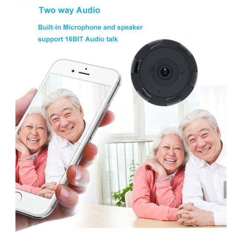 Camera Mắt Cá Không Dây Xoay 360 Độ Kết Nối WIFI Thông Minh V380 Pro 1080P