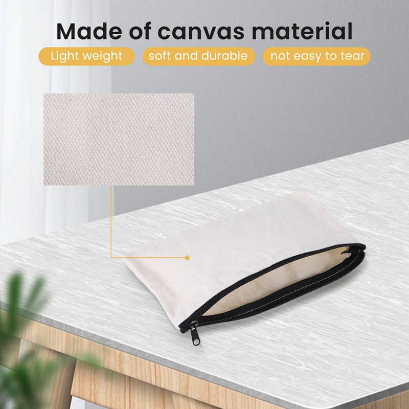 Bộ 10 Túi Đựng Bút / Mỹ Phẩm Bằng Vải Canvas / Cotton Tiện Dụng Mang Theo Du Lịch DIY